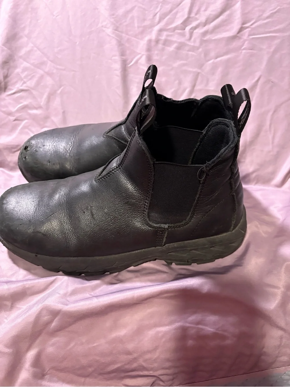 Men's Black Leather Chukka Boots with Pull Tabs
